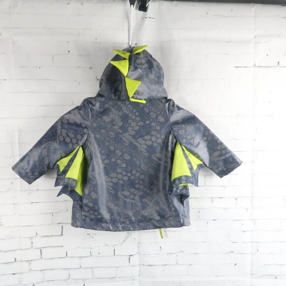 CAT & JACK GREY WITH YELLOW DINOSAUR RAIN JACKET WITH HOOD SIZE 18M - Picture 10 of 12